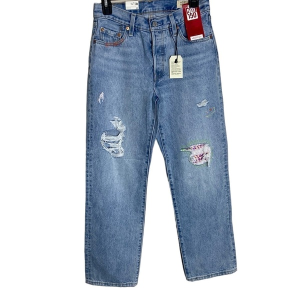 NWT Levi's 501 90's Distressed Jeans 150th Anniversary size 25x30 - Picture 2 of 10